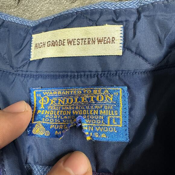 Vintage Pendleton High Grade Western Wear Wool Pearl Snap Shirt Men Large - Picture 10 of 14